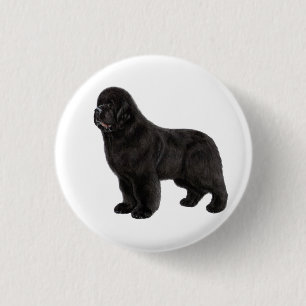 Badge Rond 2,50 Cm Œuvre d'art représentant un chien de Terre-Neuve d
