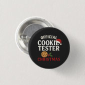 Badge Rond 2,50 Cm Official Cookie Tester Christmas Tee (Devant & derrière)