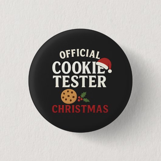 Badge Rond 2,50 Cm Official Cookie Tester Christmas Tee (Devant)