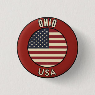 Badge Rond 2,50 Cm Ohio États-Unis d'Amérique