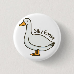 Badge Rond 2,50 Cm Oie Drôle Dessin Animé Oie Rigolote