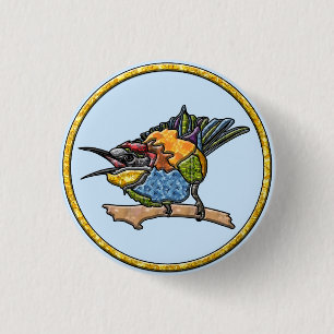 Badge Rond 2,50 Cm Oiseau d'abeilles