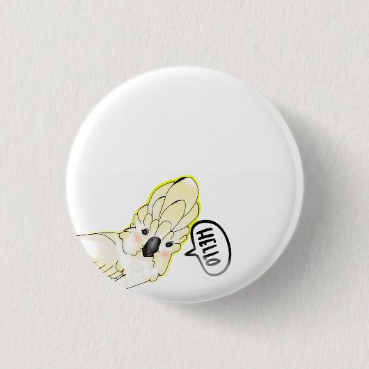 Badge Rond 2,50 Cm oiseau mignon de cacatoès (Devant)