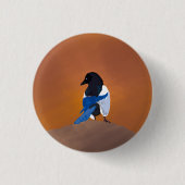 Badge Rond 2,50 Cm Oiseau noir de pie (Devant)