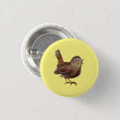 Badge Rond 2,50 Cm Oiseau Wren (Troglodytes Troglodytes) (Devant & derrière)