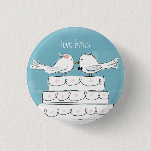Badge Rond 2,50 Cm Oiseaux de l'amour (Devant)
