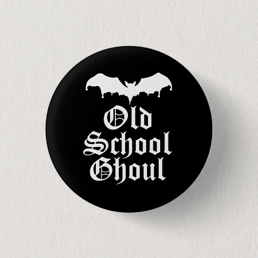 Badge Rond 2,50 Cm Old School Ghoul Goth Bat (Devant)