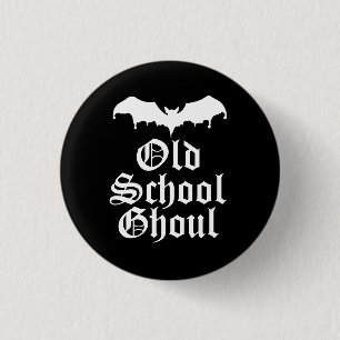 Badge Rond 2,50 Cm Old School Ghoul Goth Bat