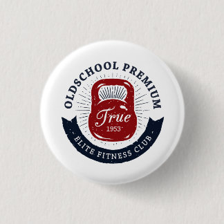 Badge Rond 2,50 Cm Old School Premium Véritable Club de Fitness Elite