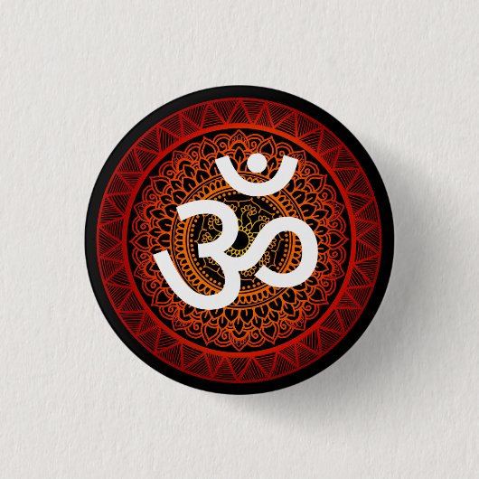 Badge Rond 2,50 Cm Om Mandala Red Root Chakra (Devant)