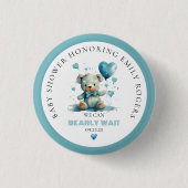 Badge Rond 2,50 Cm On Peut Attendre L'Ours Bleu Teddy (Devant)