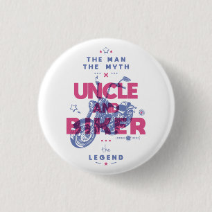 Badge Rond 2,50 Cm Oncle et moker l'homme le mythe la légende