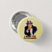 Badge Rond 2,50 Cm Oncle Sam Clogging danse (Devant & derrière)