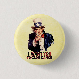 Badge Rond 2,50 Cm Oncle Sam Clogging danse