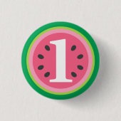 Badge Rond 2,50 Cm One in a Melon Watermelon 1er Anniversaire Fête Fa (Devant)