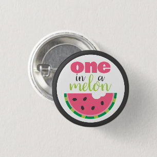 Badge Rond 2,50 Cm One in a Melon Watermelon 1er Anniversaire Fête Fa