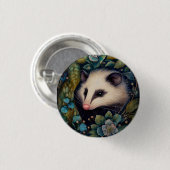 Badge Rond 2,50 Cm Opossum dans le bouton Brambles (Devant & derrière)
