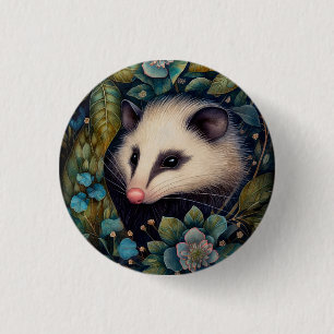 Badge Rond 2,50 Cm Opossum dans le bouton Brambles
