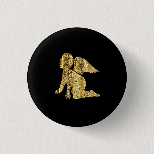 Badge Rond 2,50 Cm Or bébé ange (Devant)