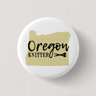 Badge Rond 2,50 Cm Oregon Knitter Black + Gold Crafts
