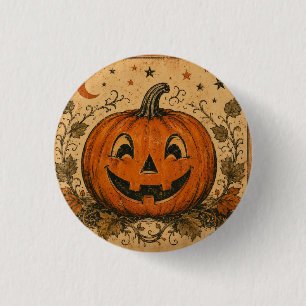 Badge Rond 2,50 Cm Oreiller jeté vintage citrouille Halloween