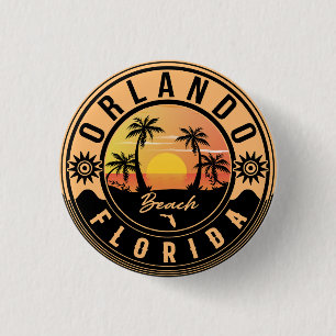 Badge Rond 2,50 Cm Orlando Florida tropical Retro Sunset Souvenirs