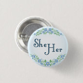 Badge Rond 2,50 Cm Oubliez-Moi-Pas Ses Pronononounes (Devant & derrière)