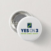 Badge Rond 2,50 Cm Oui sur 3 ! Mini bouton (Devant & derrière)