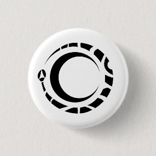 Badge Rond 2,50 Cm ouroboros et lune