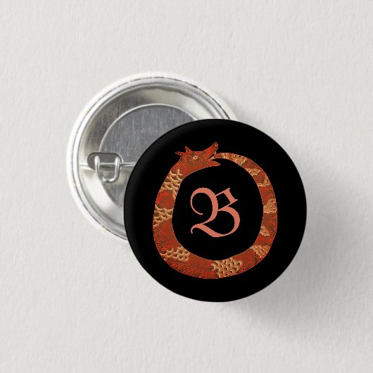 Badge Rond 2,50 Cm Ouroboros monogramme (Devant & derrière)
