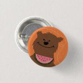 Badge Rond 2,50 Cm Ours avec pastèque (Devant & derrière)