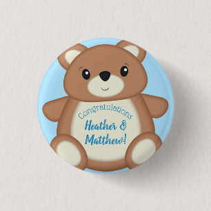 Badge Rond 2,50 Cm Ours bleu Teddy