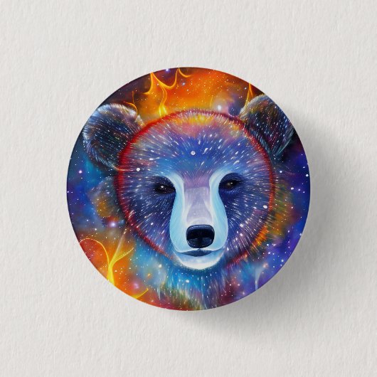 Badge Rond 2,50 Cm Ours cosmique (Devant)