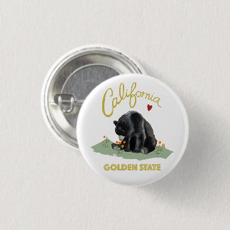 Badge Rond 2,50 Cm Ours de Golden State de la Californie