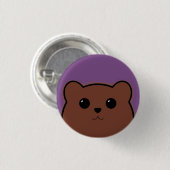 Badge Rond 2,50 Cm Ours de Kawaii (brun) (Devant & derrière)