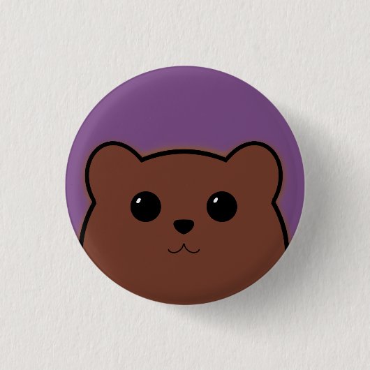 Badge Rond 2,50 Cm Ours de Kawaii (brun) (Devant)