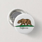 Badge Rond 2,50 Cm Ours de la Californie (Devant & derrière)