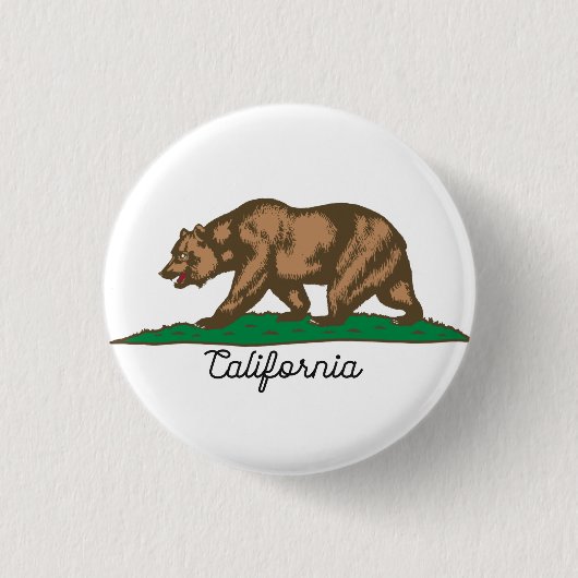 Badge Rond 2,50 Cm Ours de la Californie (Devant)