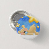 Badge Rond 2,50 Cm Ours d'or bleu (Devant & derrière)