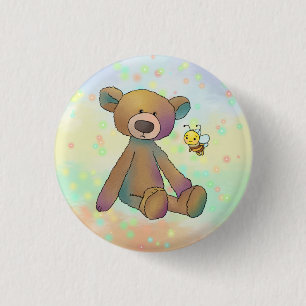 Badge Rond 2,50 Cm Ours et abeille