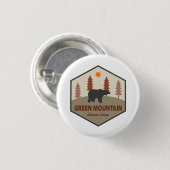 Badge Rond 2,50 Cm Ours forestier national de Green Mountain (Devant & derrière)