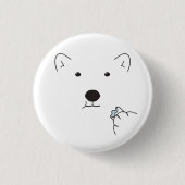 Badge Rond 2,50 Cm Ours polaire mangeant un Marshmallow (Devant)