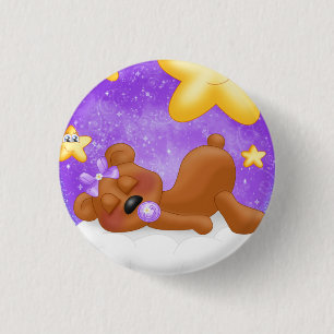 Badge Rond 2,50 Cm Ours pourpre