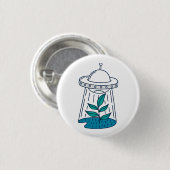 Badge Rond 2,50 Cm OVNI Alien (Devant & derrière)