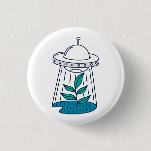 Badge Rond 2,50 Cm OVNI Alien
