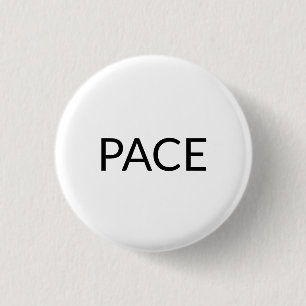 Badge Rond 2,50 Cm Pace blanc noir italien paix simple minimaliste
