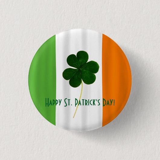 Badge Rond 2,50 Cm Paddy irlandais de shamrock de drapeau du jour de (Devant)