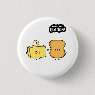 Badge Rond 2,50 Cm Pain et beurre des meilleurs amis