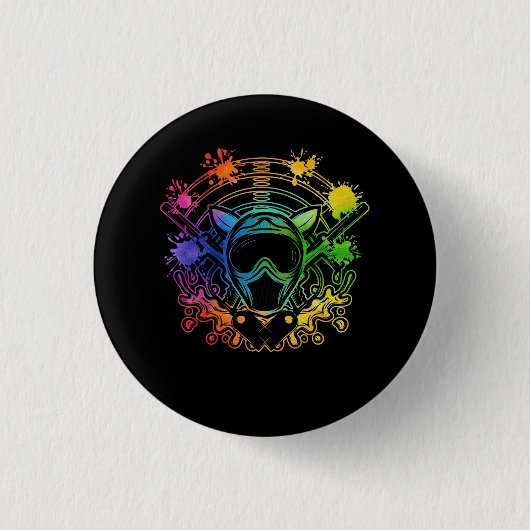 Badge Rond 2,50 Cm Paintball Lecteur Paint Tir Paintballer Air Gu (Devant)