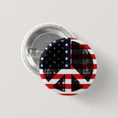 Badge Rond 2,50 Cm Paix aux Etats-Unis (Devant & derrière)
